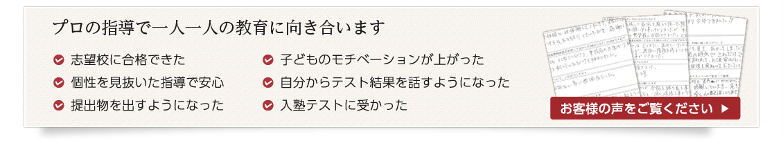 お客様の声をご覧ください